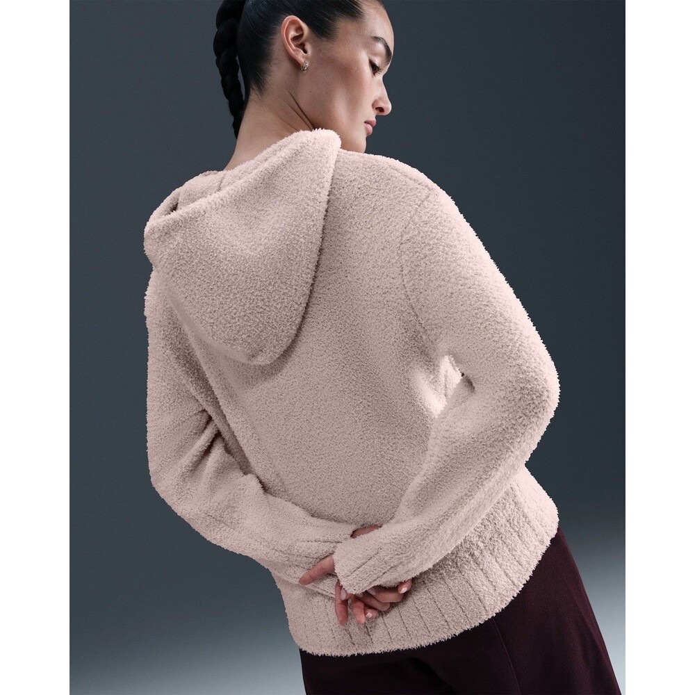 Nike Women's Plush Sherpa Hoodie in Light Pink - Picture 3 of 12